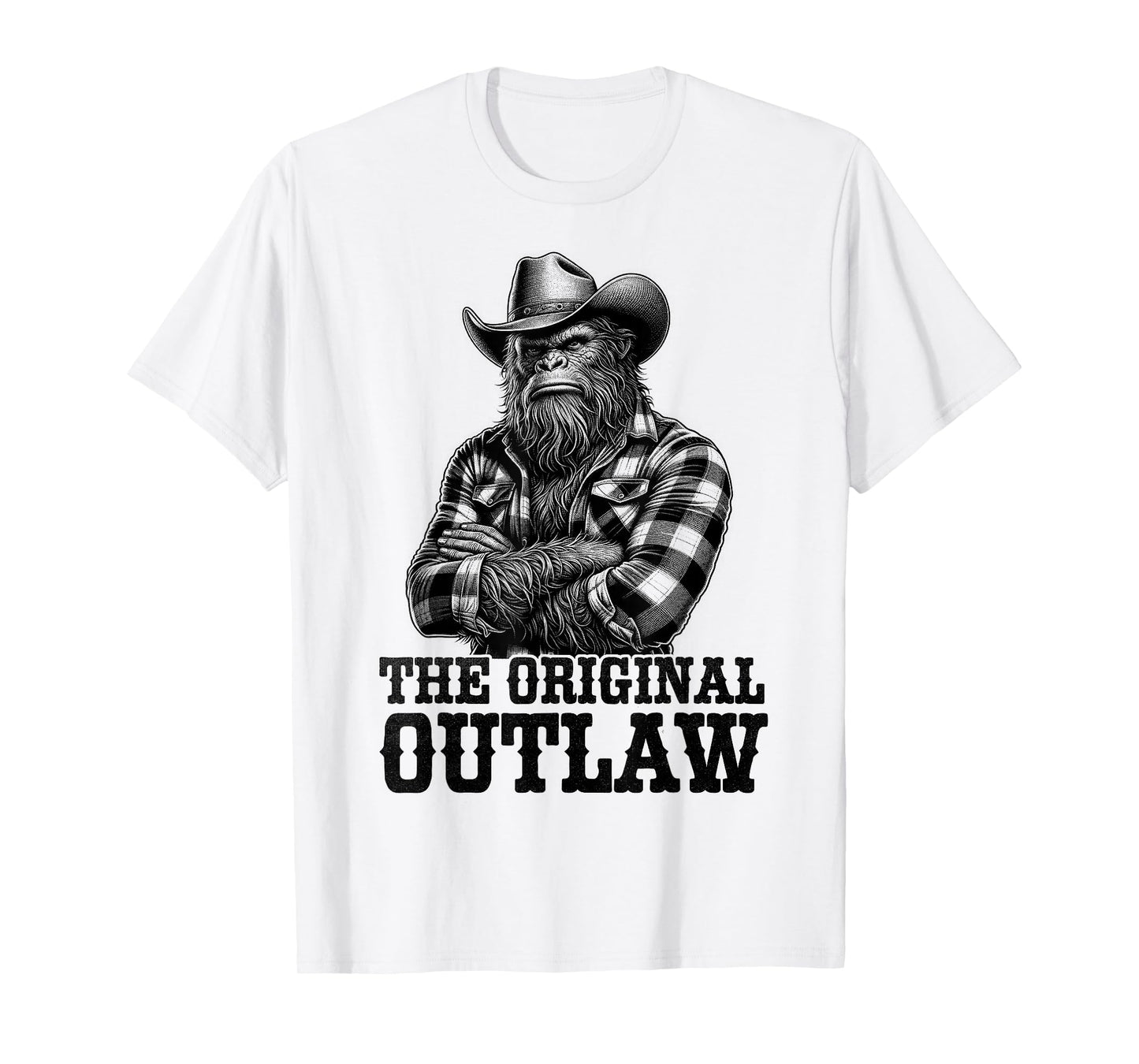 Bigfoot Sasquatch Funny Vintage Cowboy Cryptid Graphic Myth T-Shirt