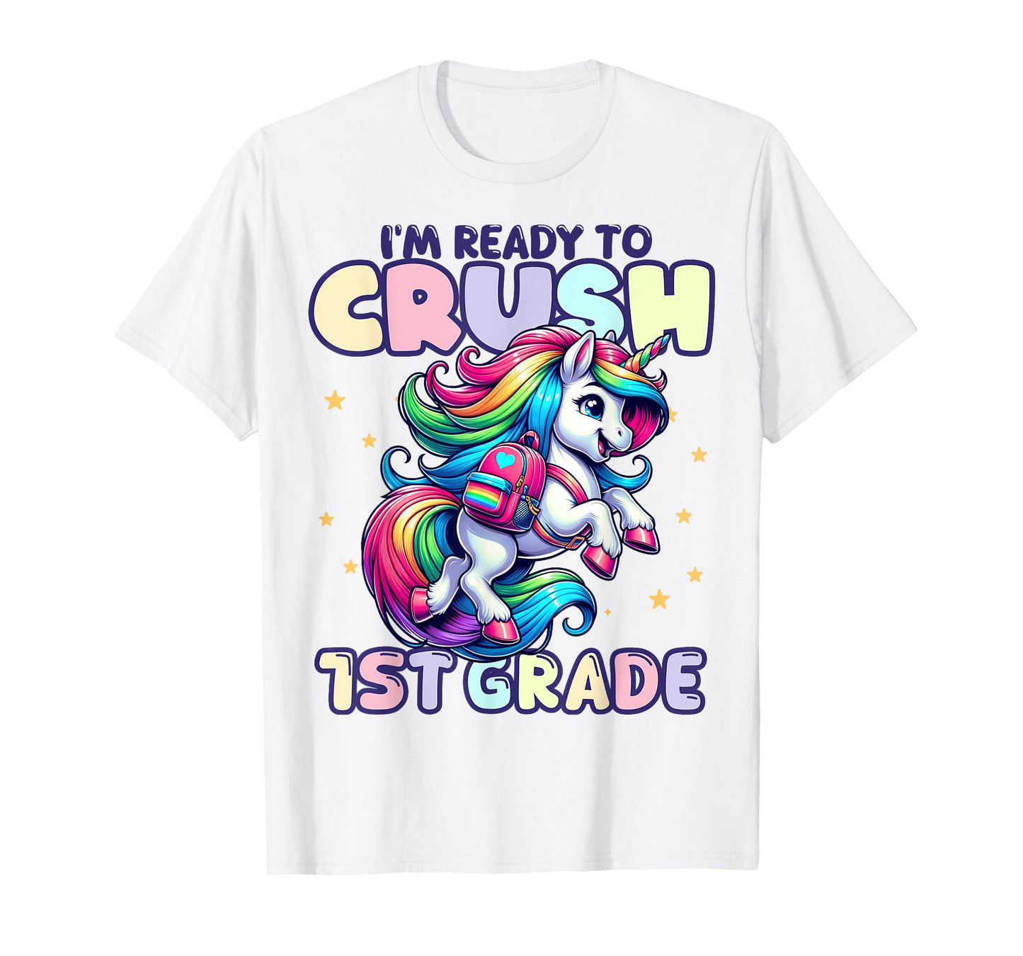 Crush 1st Grade Girls Back to School Unicorn First Day Cute T-Shirt