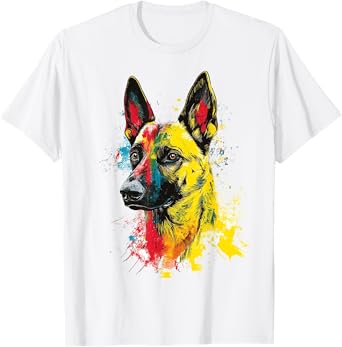 Belgian Malinois Dog Graphic Pet Art Belgian Malinois T-Shirt for Men Women Kids