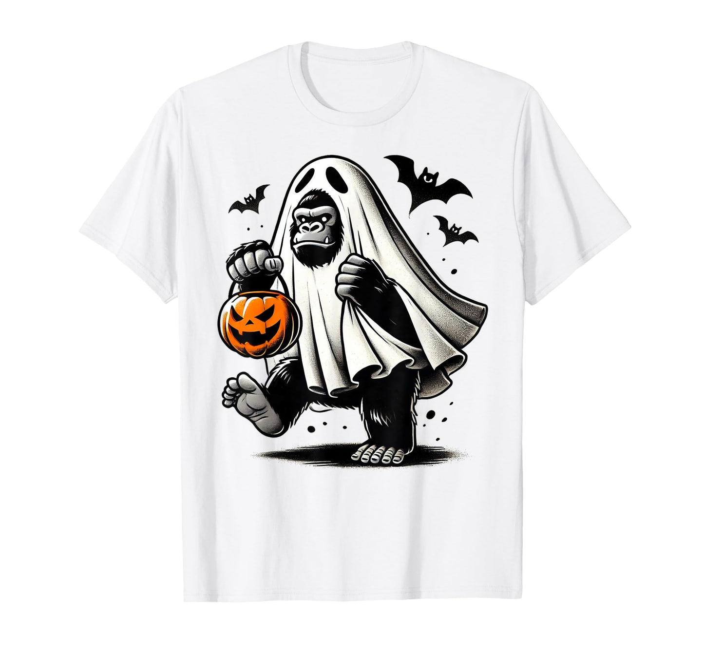 Funny Gorilla Halloween Ghost Costume Trick Or Treat Monkey T-Shirt