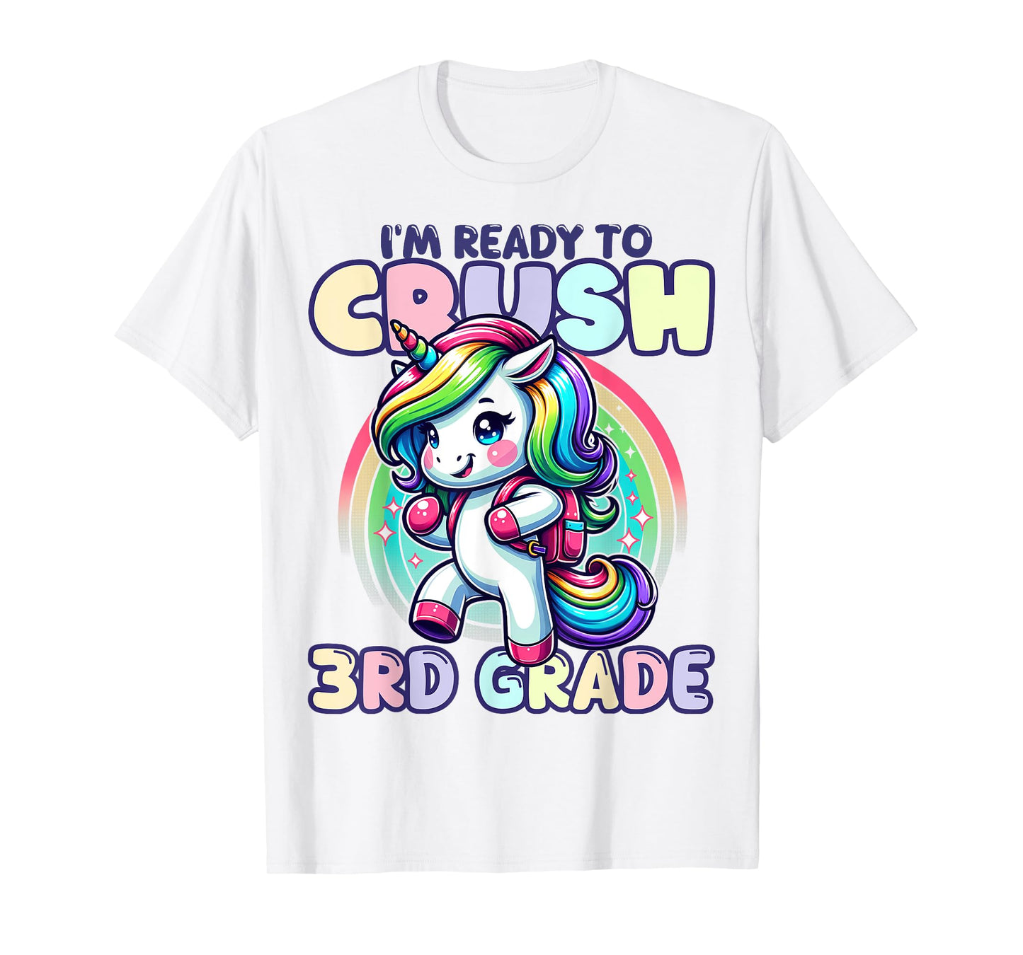 Crush 3rd Grade Girls Back to School Unicorn First Day Cute T-Shirt