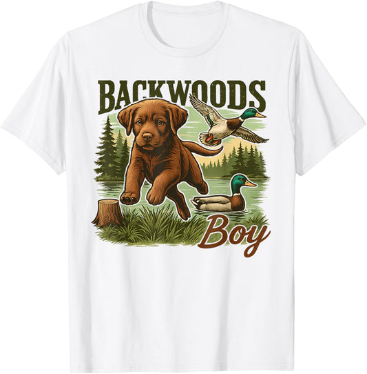Backwoods Boy Hunting Dog Camo Hunting Southern Boy Camo T-Shirt