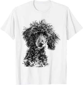 Poodle Abstract Motif Drawing Art Animal Poodle T-Shirt