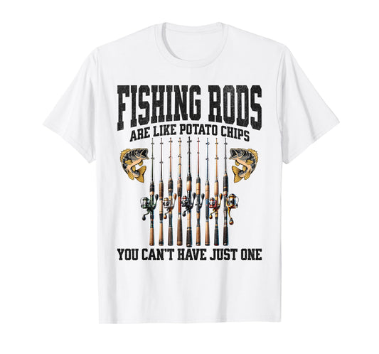 Funny Fishing Tuna Bass Rod Fisherman Cool Dad Quote T-Shirt
