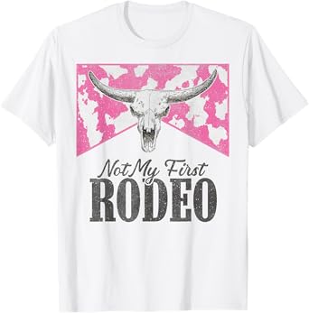 Leopard Bull Skull Western Life Country Not My First Rodeo T-Shirt