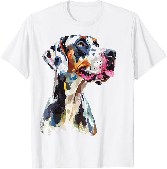Great Dane Dog Motif Pet Illustration Great Dane T-Shirt