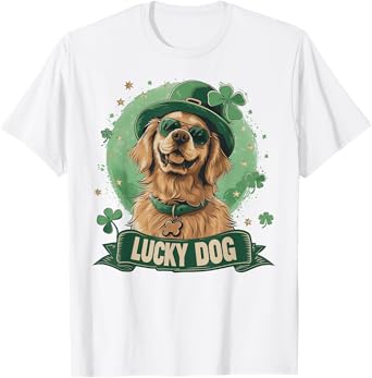Golden Retriever Dog - St. Patrick's Day Saint Paddy's Irish T-Shirt for Men Women Kids
