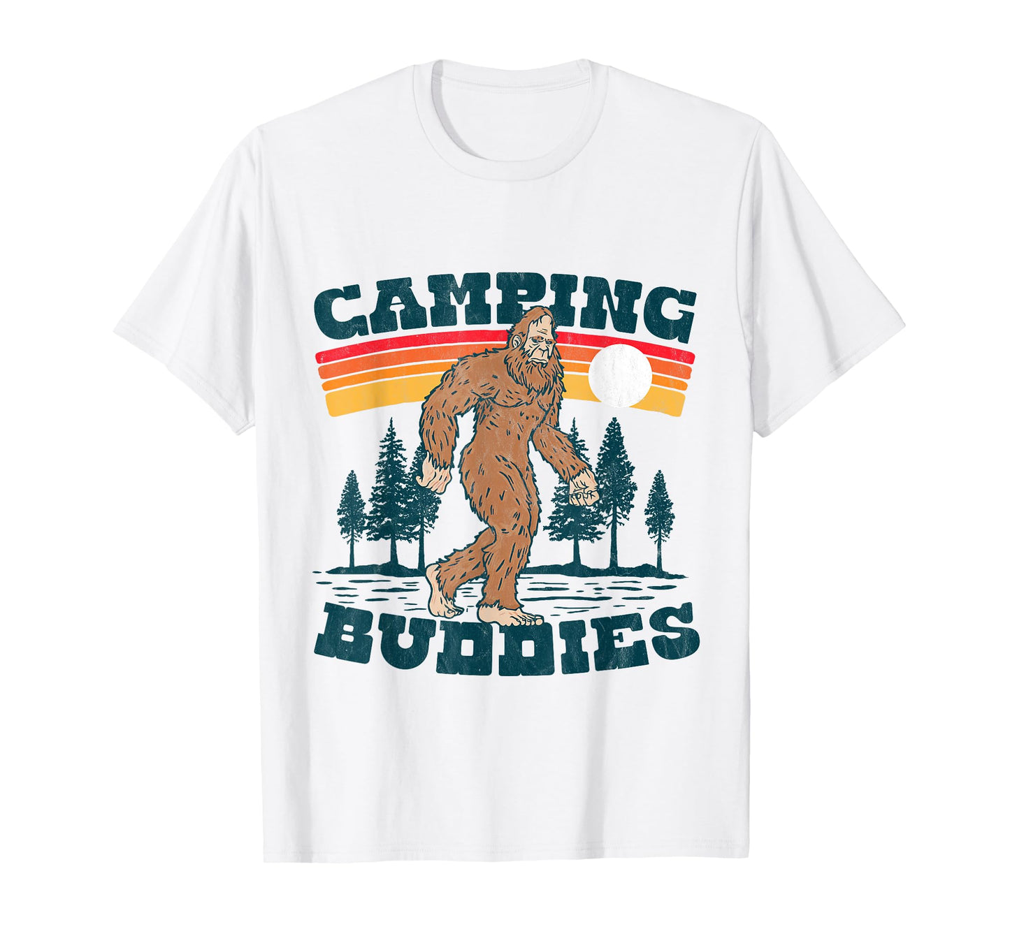Camping Buddies Funny Camper Bigfoot Group Outdoor Sasquatch T-Shirt