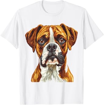 Boxer Dog Motif Pet Art Boxer T-Shirt