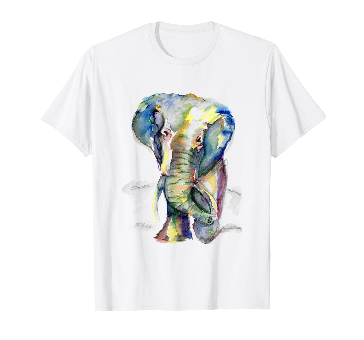 Elephant Lover Animal White Colorful Painting Gift T-Shirt