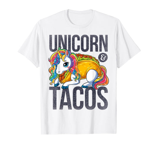 Unicorn & Tacos T Shirt Girls Kids Women Rainbow Taco Squad T-Shirt
