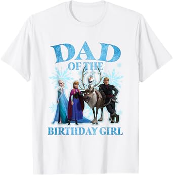 Disney Frozen Dad Of The Birthday Girl Group Shot Chest Logo T-Shirt