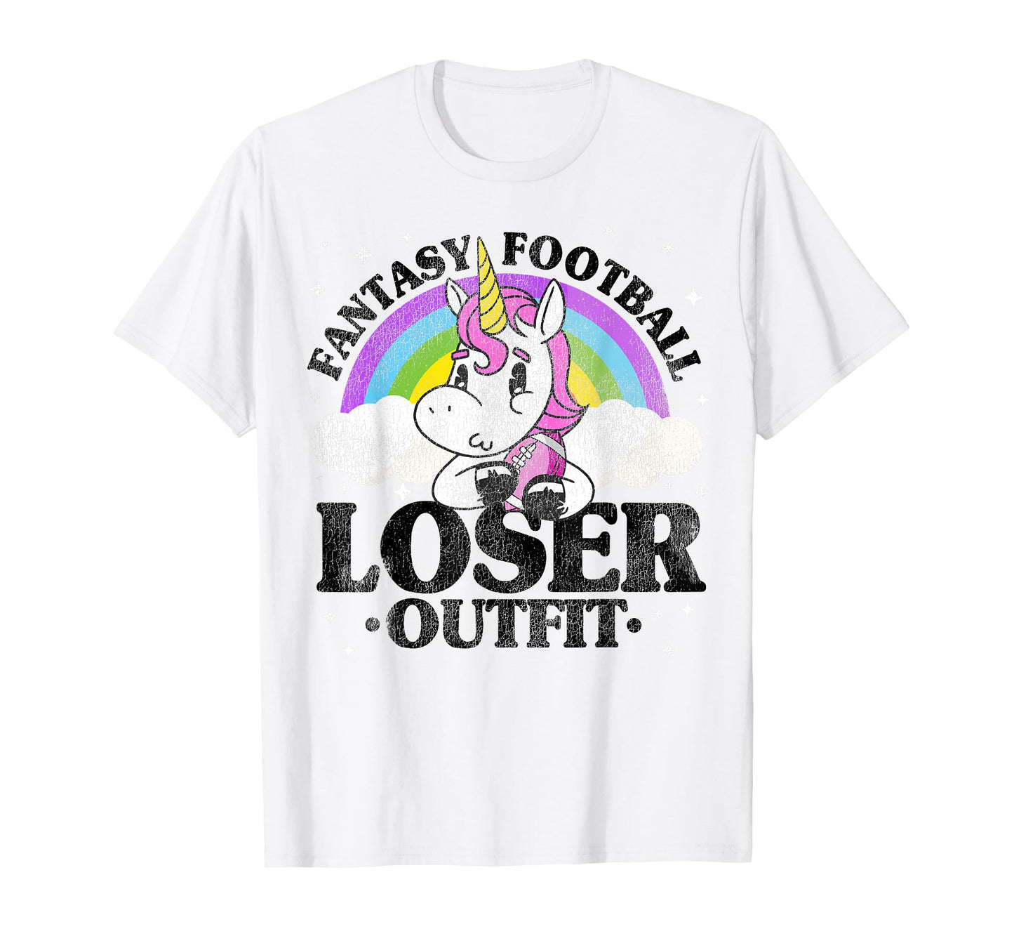 Fantasy Football Loser Outfit Season Unicorn Rainbow Men T-Shirt