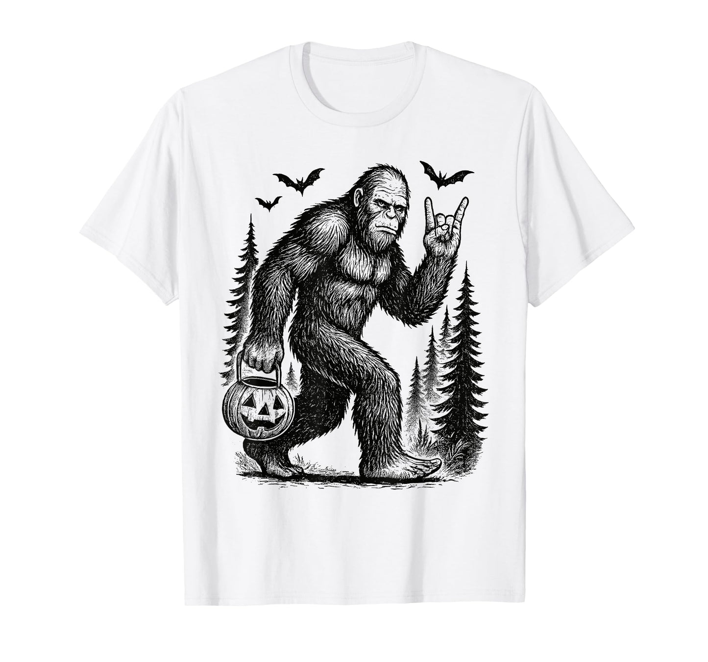 Spooky Halloween Bigfoot Pumpkin for Men Women Kids T-Shirt