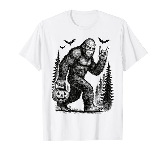 Spooky Halloween Bigfoot Pumpkin for Men Women Kids T-Shirt