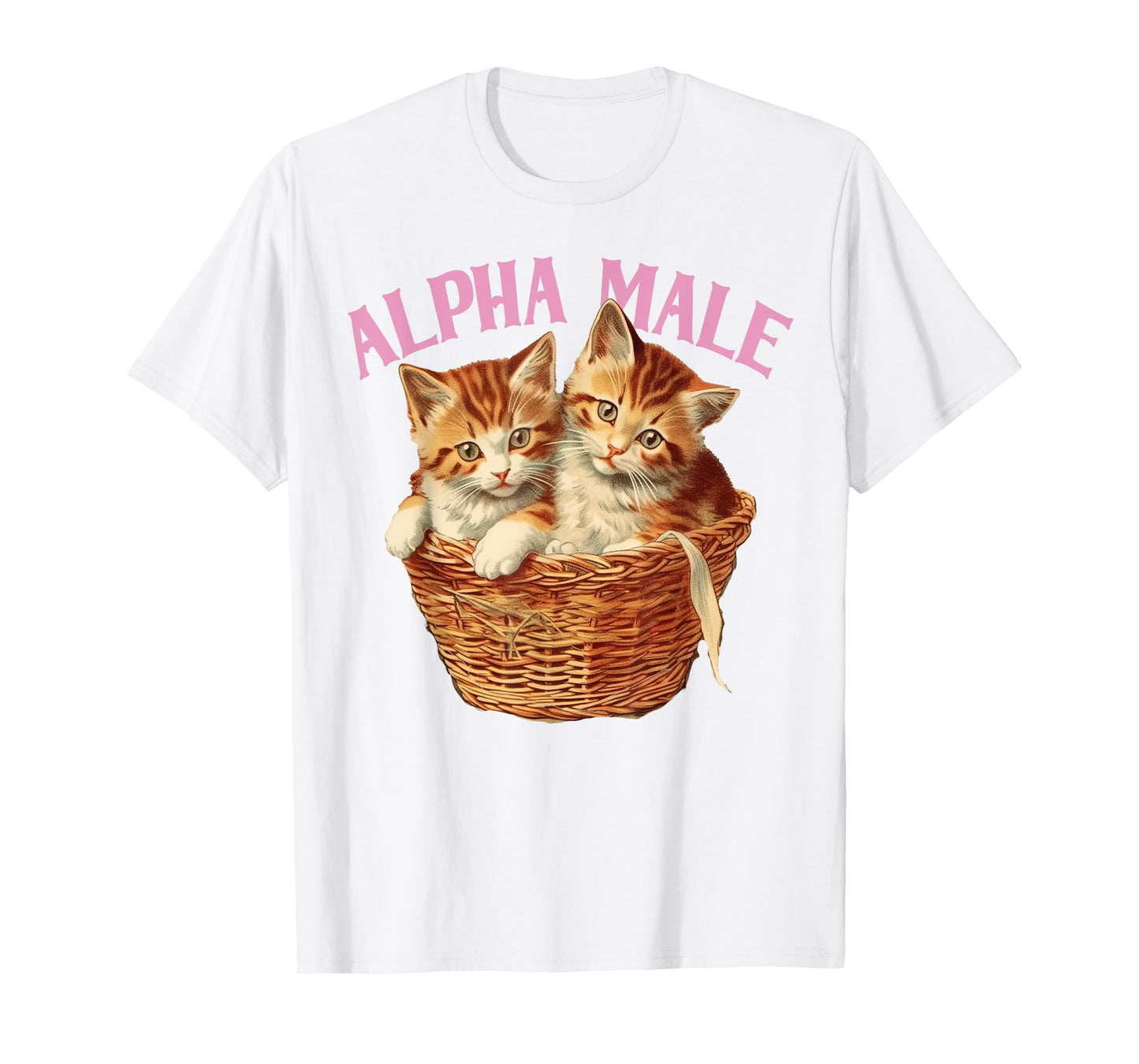Funny Ironic Alpha Cat Male Kitten Joke Weird Y2K Humor T-Shirt