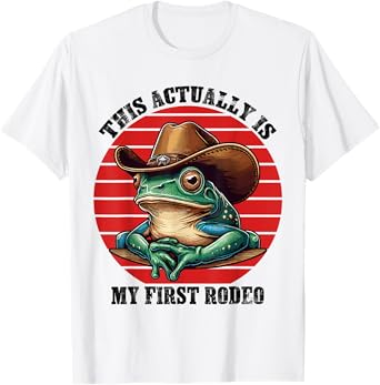 Funny Frog Cowboy Farmer Cowgirl Hat Western Frog Men Women T-Shirt