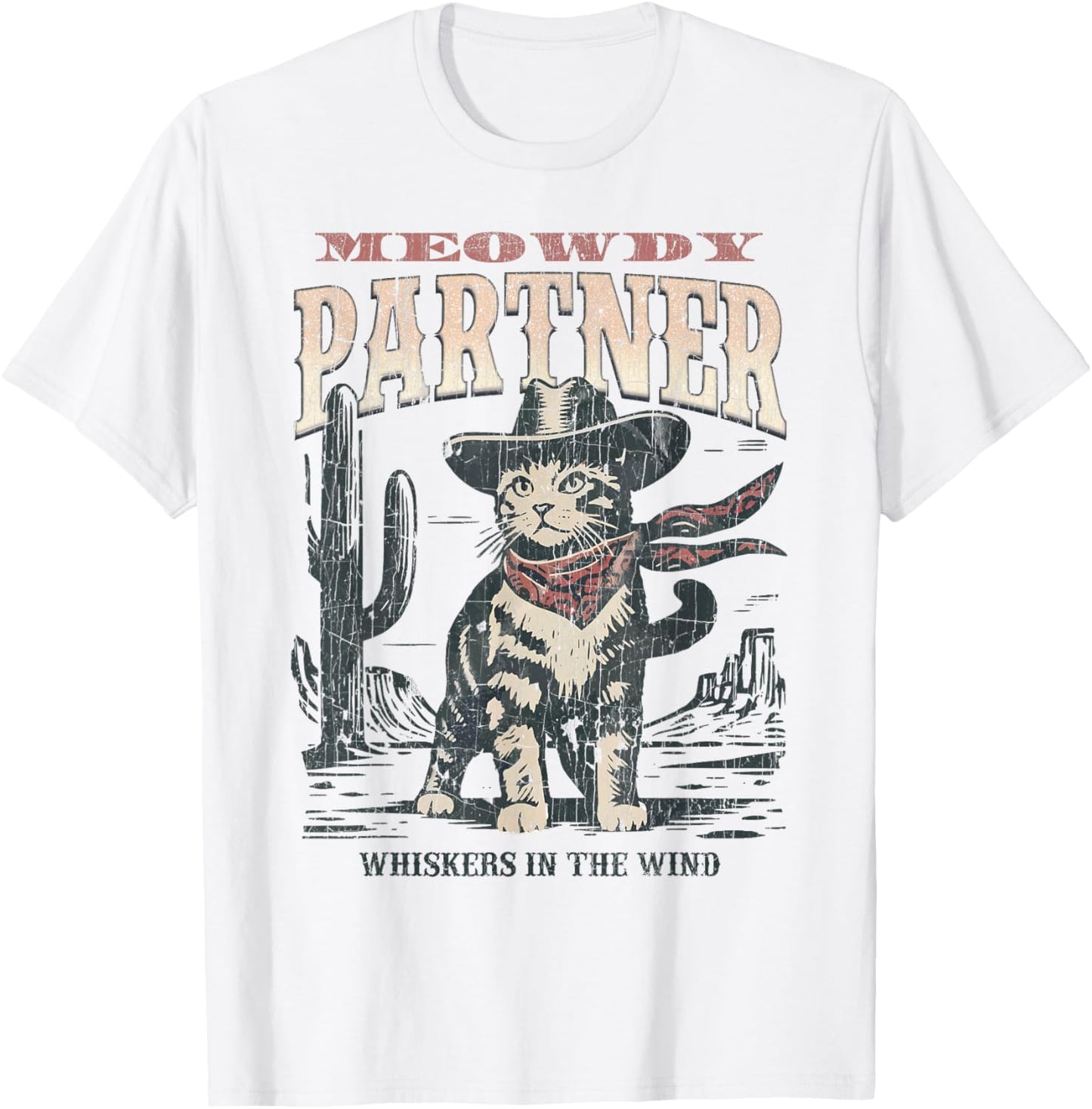 Meowdy Partner Cowboy Cat Vintage T-Shirt