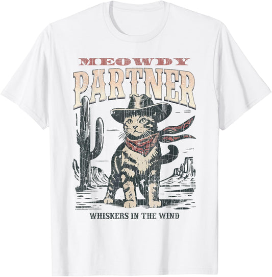 Meowdy Partner Cowboy Cat Vintage T-Shirt