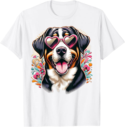 Greater Swiss Mountain Dog St Valentines Day Artwork T-Shirt