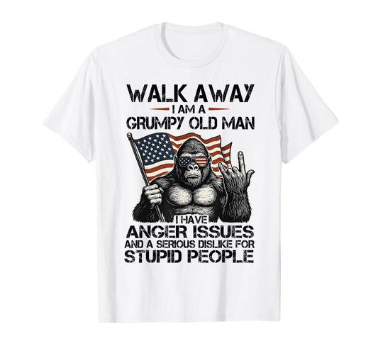 Walk away I am a grumpy old man I have anger issue sasquatch T-Shirt