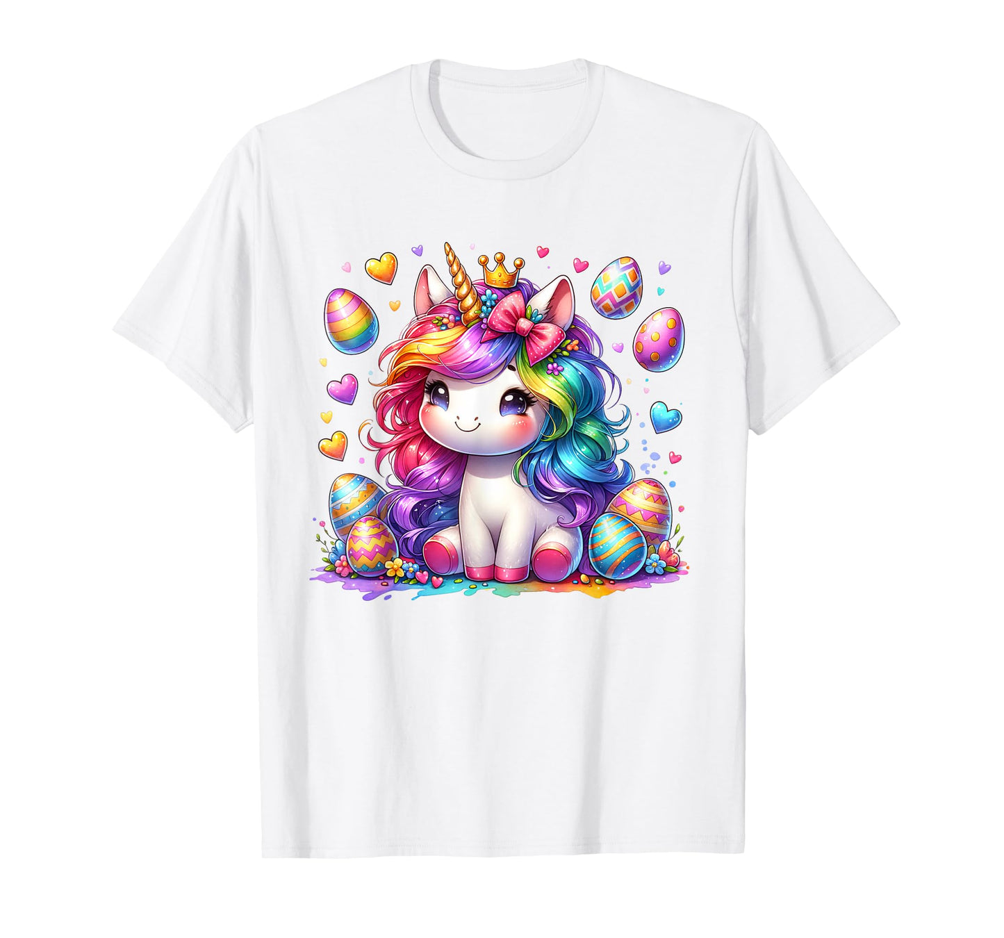 Cute Unicorn Easter Shirt Girls Kids Easter Eggs Easter T-Shirt