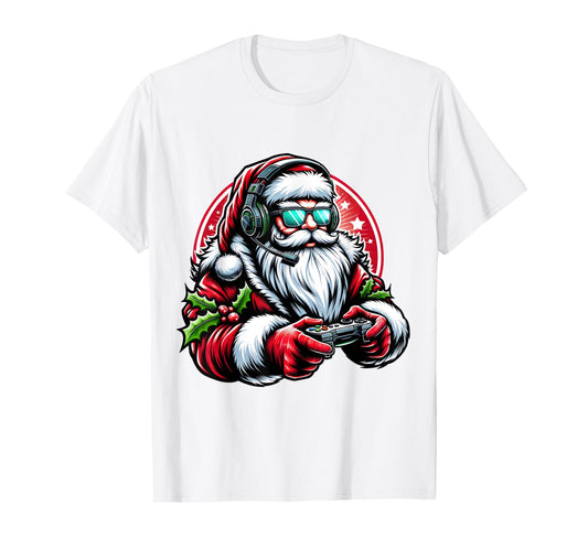 Christmas Gamer Boys Video Game Santa Xmas T-Shirt