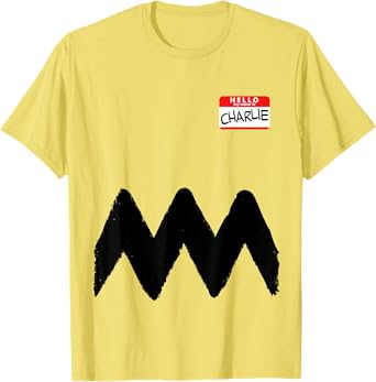 Hello my name is Charlie Shirt Funny Costume Brown Comics T-Shirt