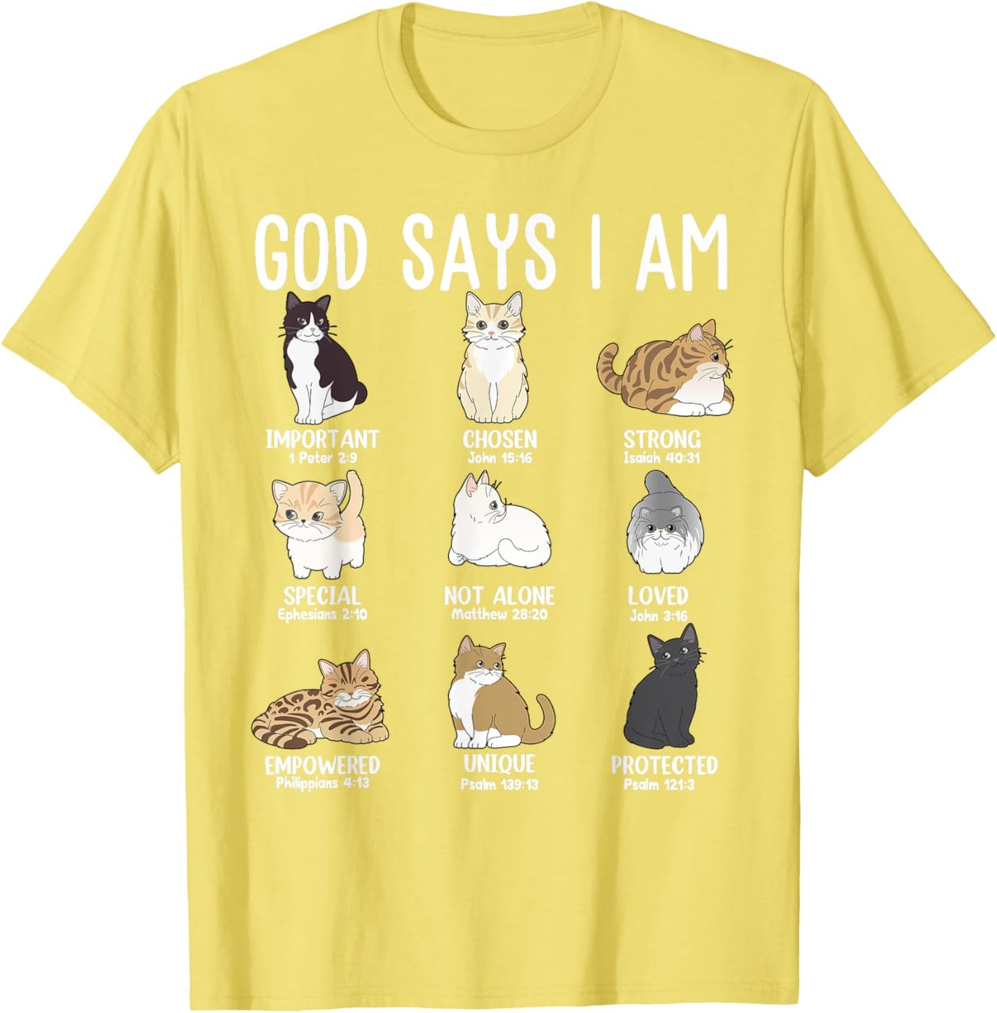 God Say Am Cat Christian Easter Teen Girl Toddler Mom Sister T-Shirt