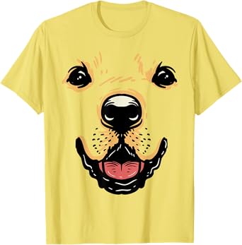 Dog Face Shirt Golden Retriever Labrador Halloween Costume T-Shirt for Men Women Kids