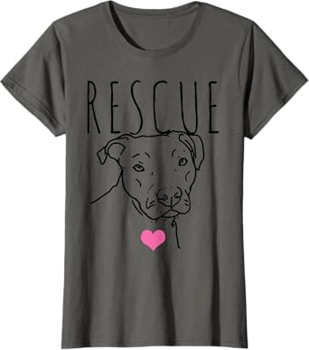Dog Rescue Pitbull Cute Heart Adopt Pet Animal Dog Lover Women T-Shirt