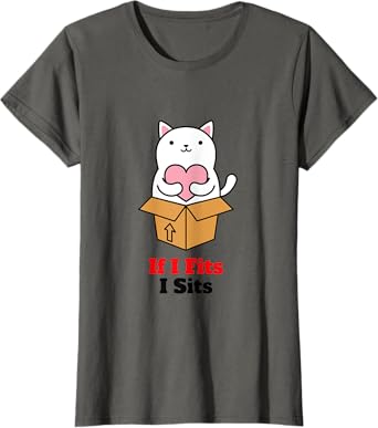 If I Fits I Sits Cat In A Box design T-Shirt for Women