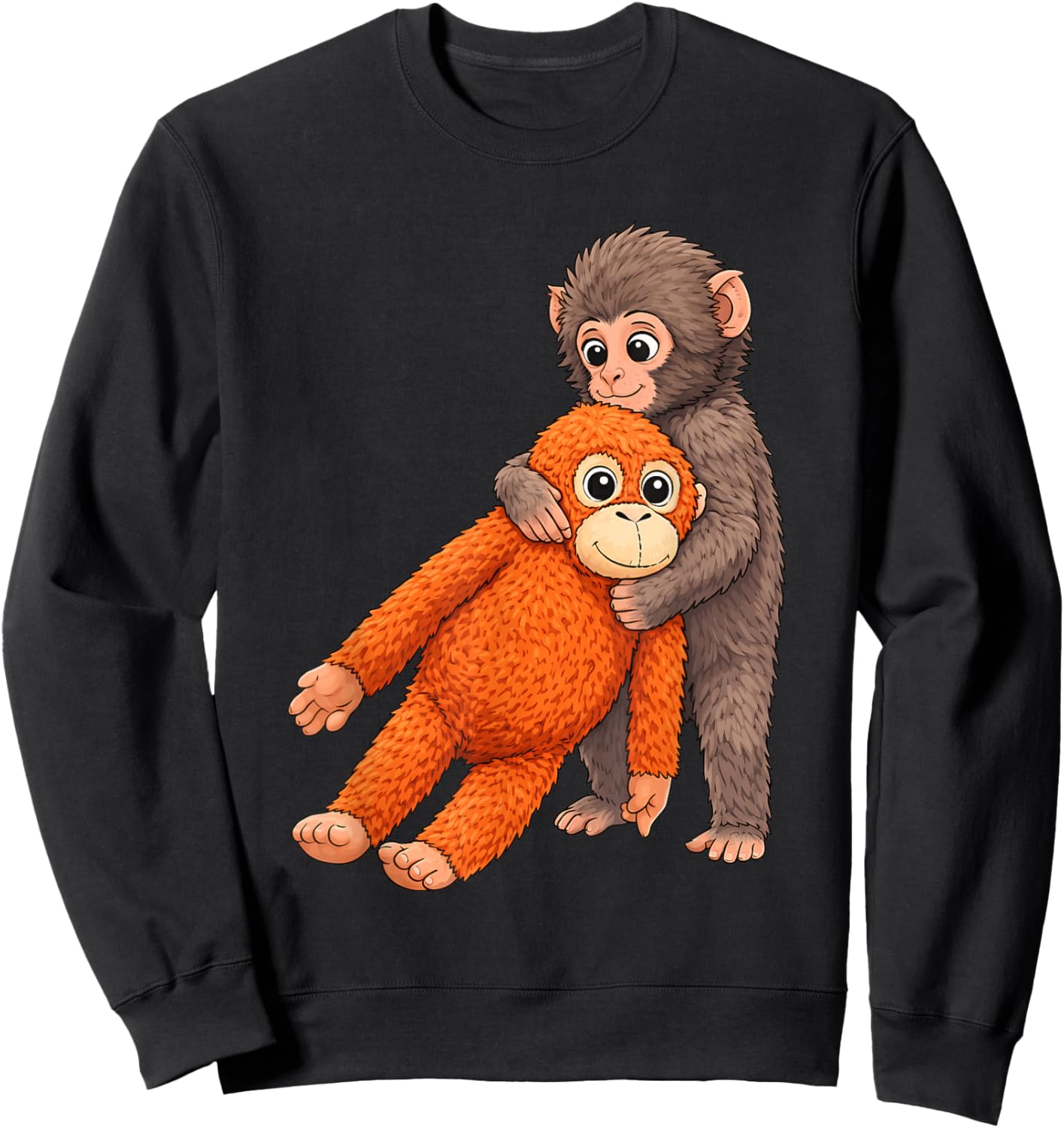 Funny Baby Monkey Punch Cute Animal Men Women Kids T-Shirt - Sweatshirt | Black