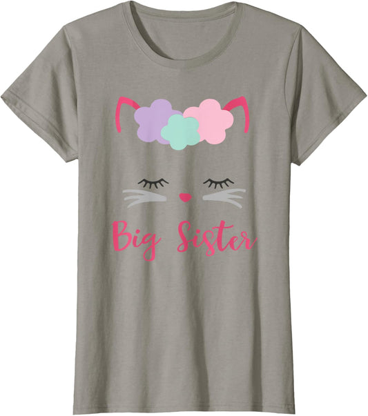 Kitty Cat Big Sister Shirt I'm Going to be a Big Sister Tee T-Shirt