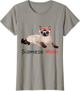Siamese Cat Mom Kitten Womens Siamese Cat T-Shirt