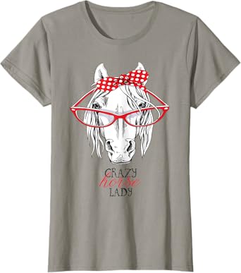 Crazy horse lady horse lover women Bandana Horseback Riding T-Shirt