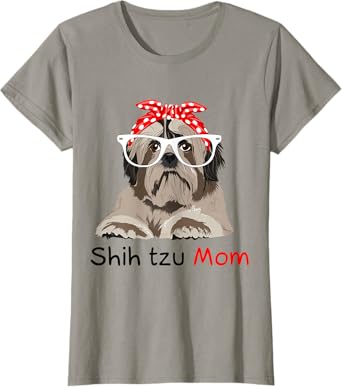 Shih Tzu Mom Bandana Womens Shih Tzu Dog T-Shirt