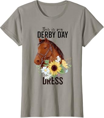 This Is My Derby Day Dress Horse Flowers Women Horse Racing T-Shirt