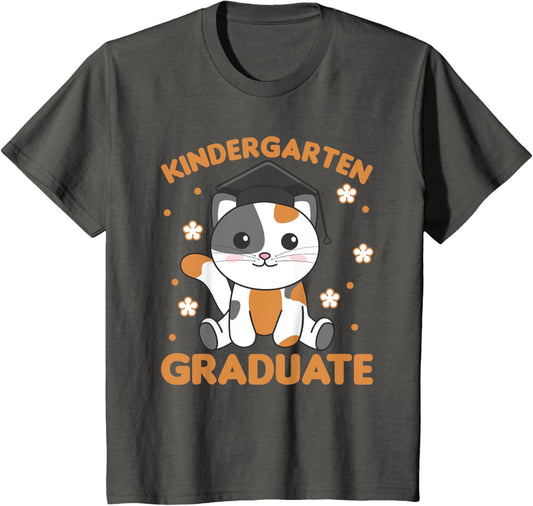 Kids Kids Kindergarten Graduate Cat Graduation T-Shirt