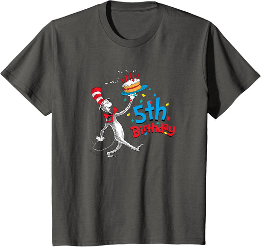 Kids Dr. Seuss Cat in the Hat 5th Birthday T-Shirt