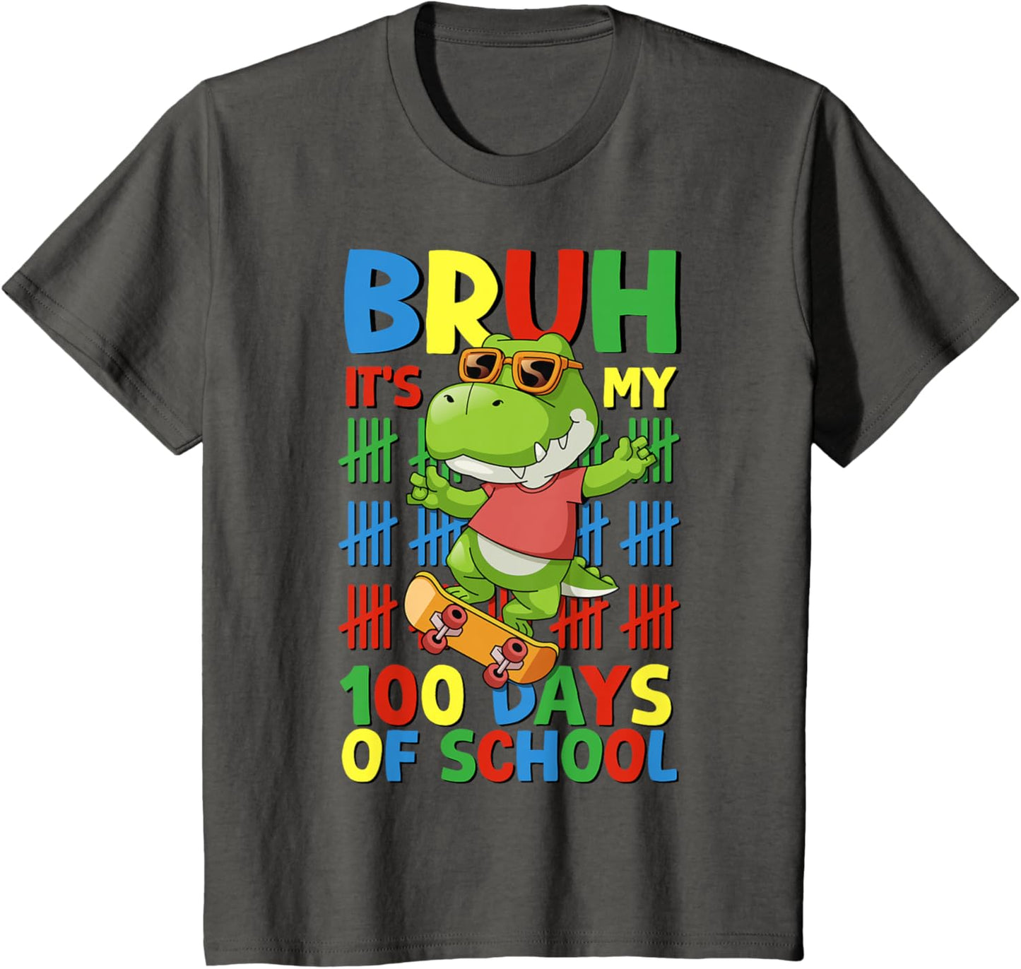 Kids funny boys dinosaur bruh its my 100 days of school shirt T-Shirt