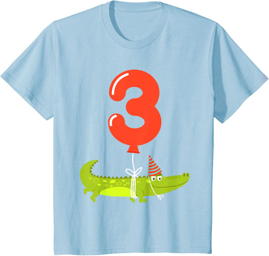 3rd Birthday Shirt | 3 Year Old Alligator Crocodile Shirt T-Shirt