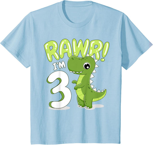 Kids Dinosaur 3rd Birthday Outfit Dinosaur Birthday Party T-Shirt