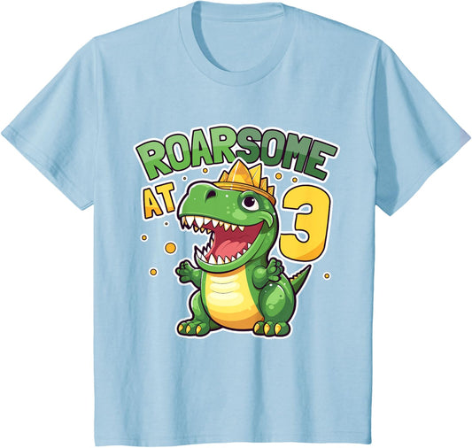 Kids Dinosaur 3rd Birthday Dinosaur Child Age 3 Years T-Rex T-Shirt