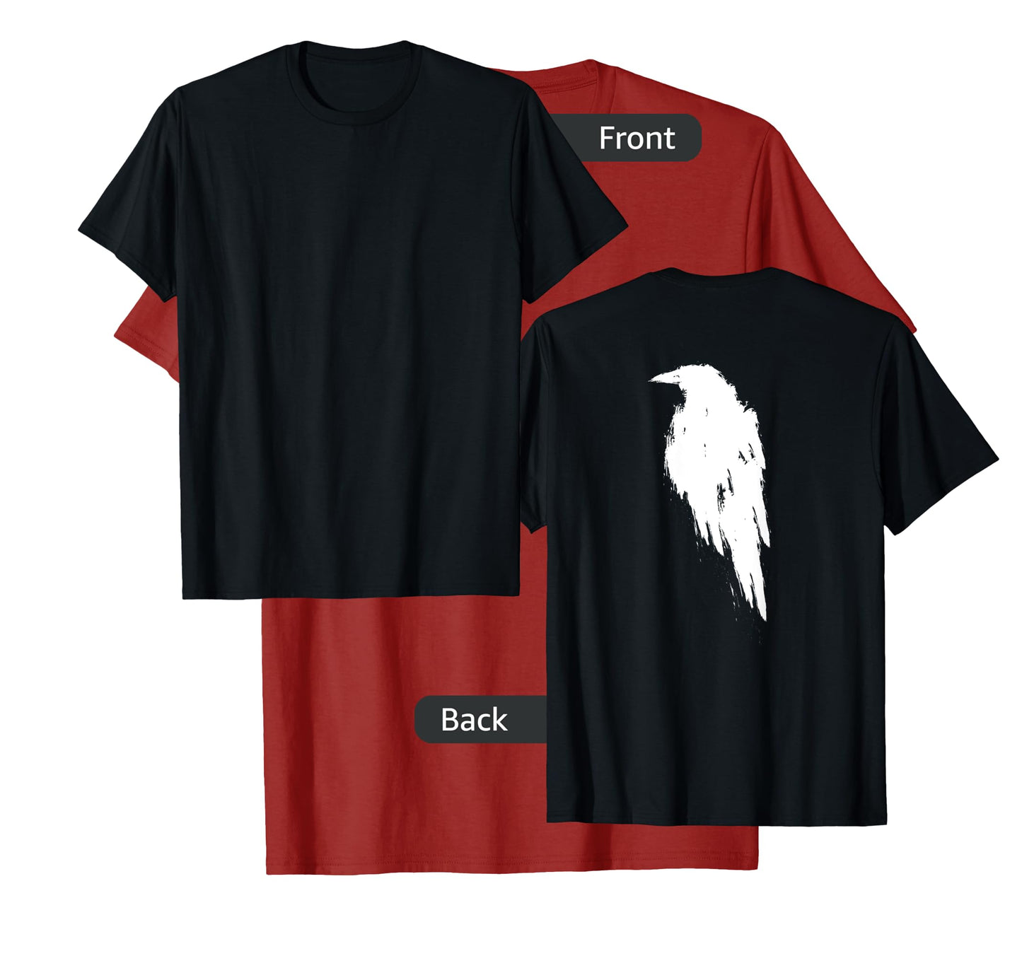 Retro Vintage White Raven Crow DESIGN ON BACK T-Shirt