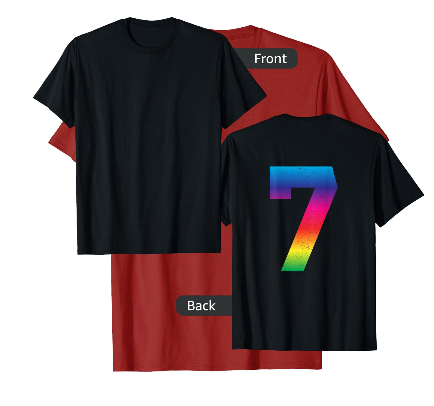 #7 Jersey Uniform Lucky Number Rainbow T-Shirt