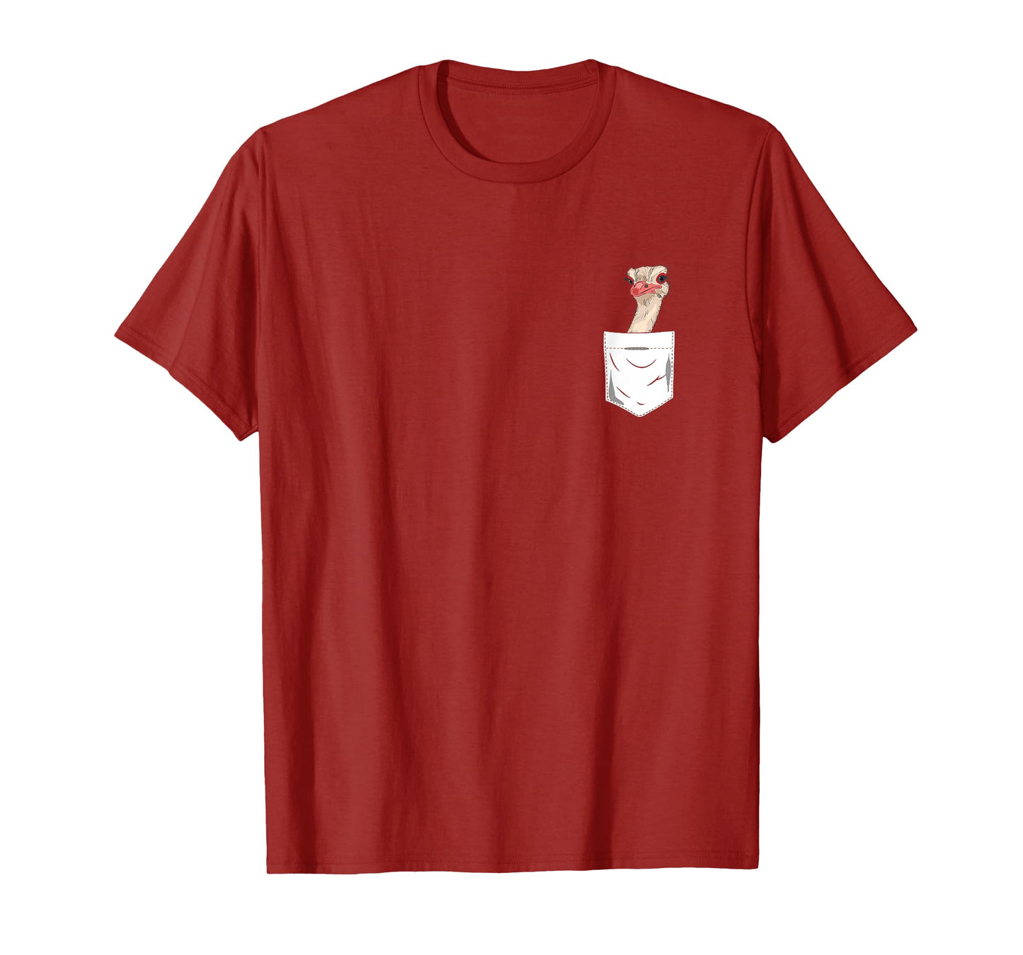 Ostrich Bird in the Pocket T-Shirt Funny Ostrich T-Shirt