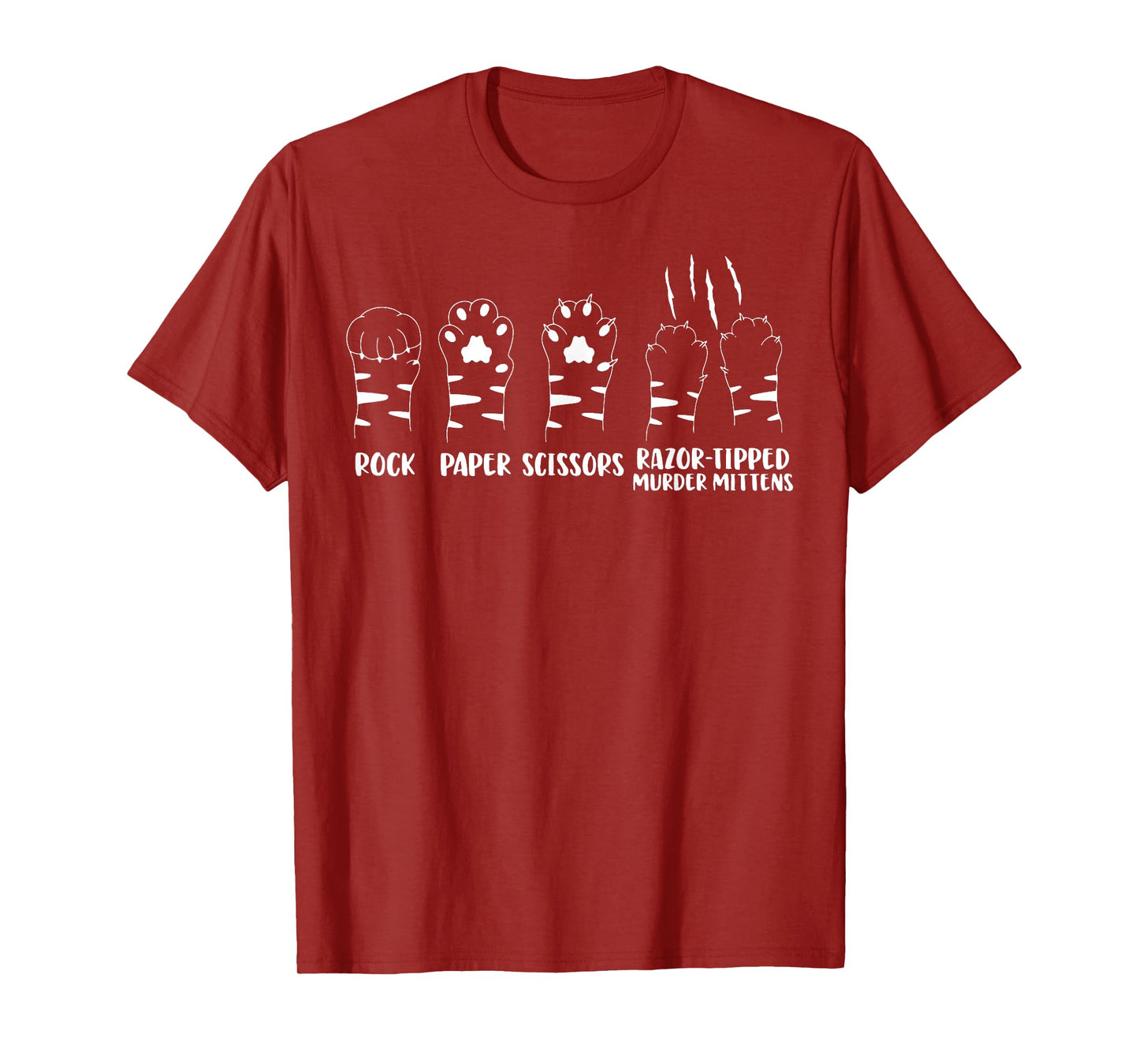 Cat Paw Rock Paper Scissors Razor Tipped Murder Mittens T-Shirt