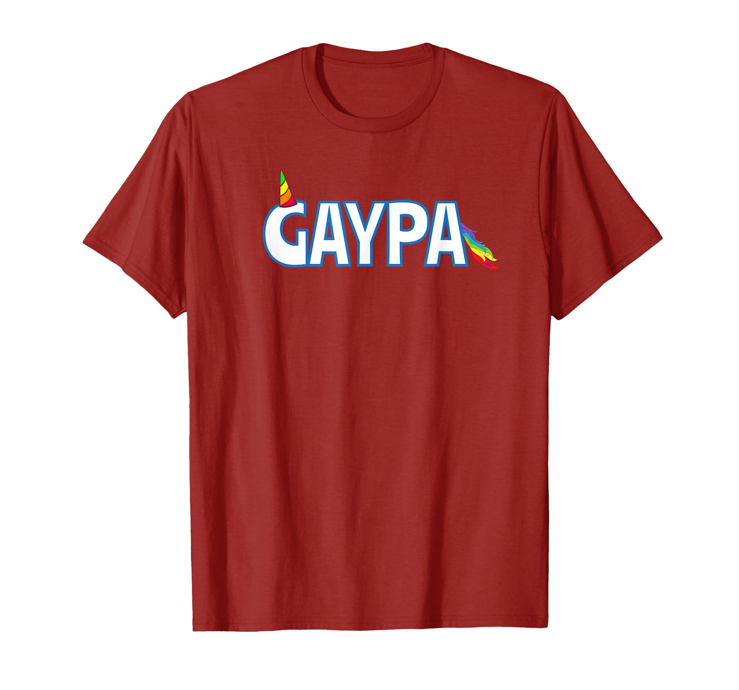 GAYPA Funny LGBTQ Pride Rainbow Unicorn Horn Gay Grandpa T-Shirt
