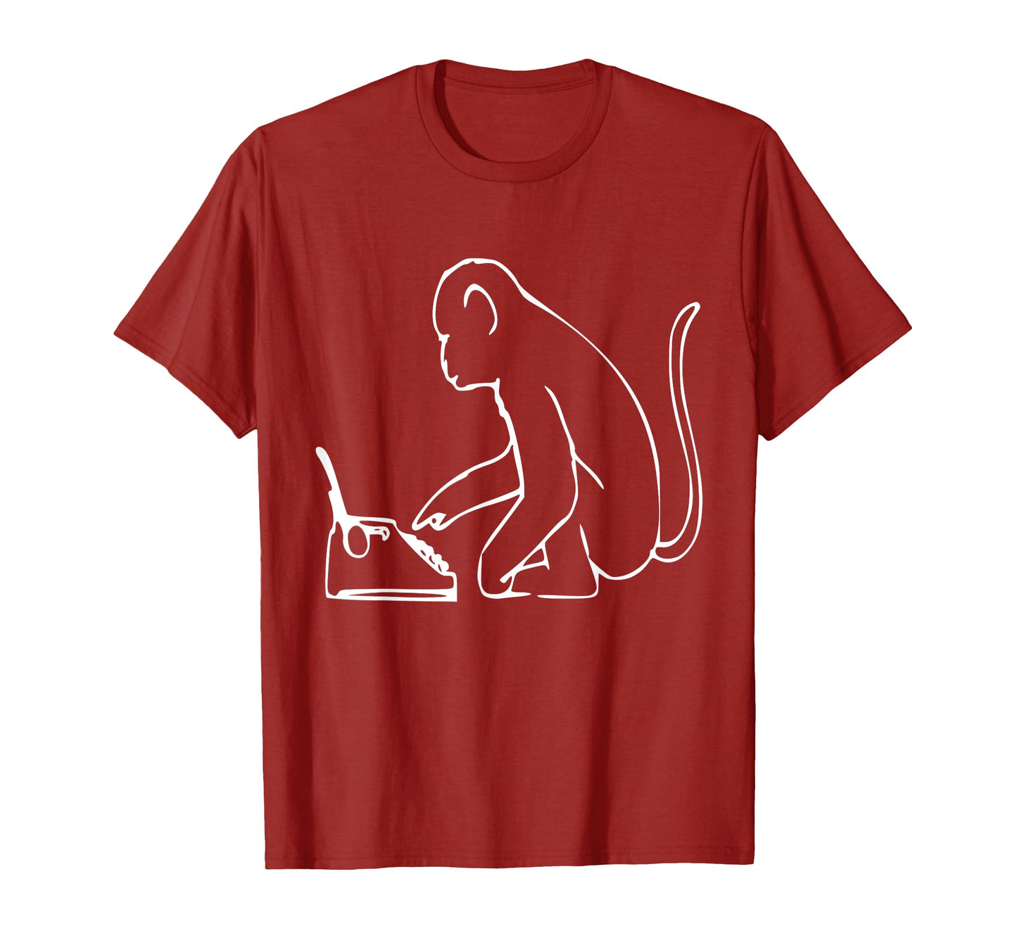 Monkey Typewriter T-Shirt Infinity William Shakespeare Tee T-Shirt